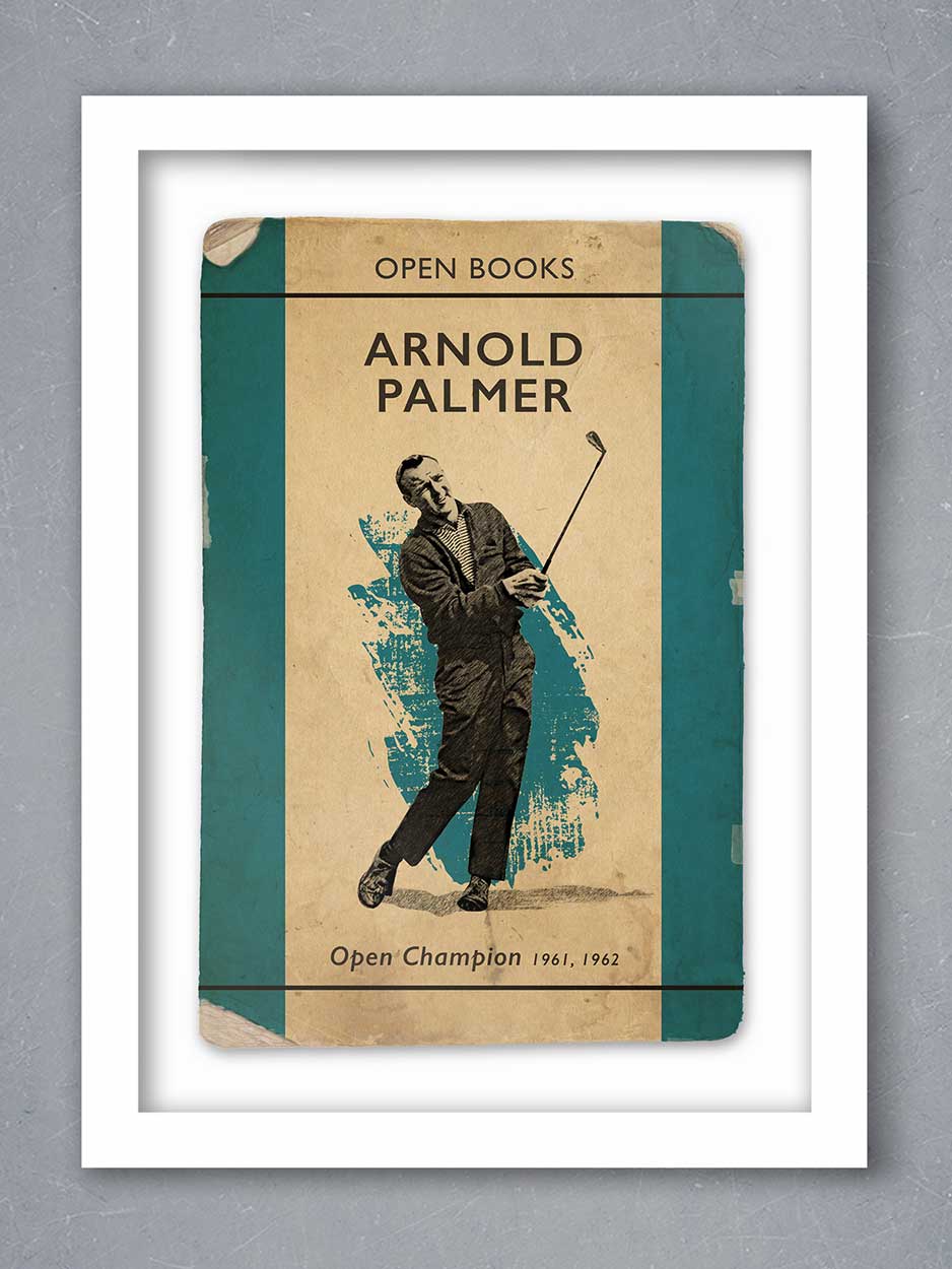 Arnold Palmer - Golf retro style book themed poster print