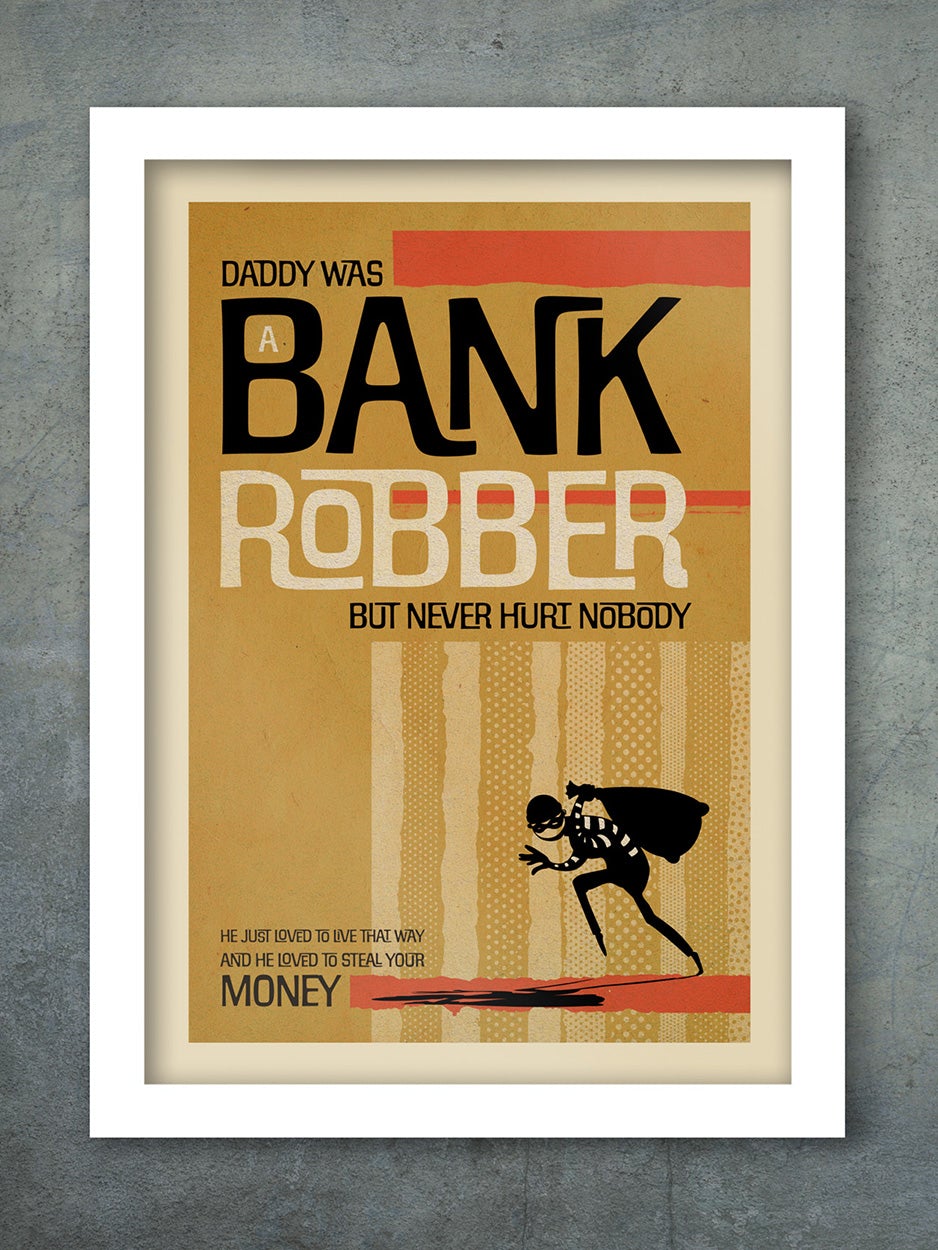 Bankrobber Clash music quote poster print