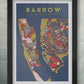 Barrow in furness street map poster