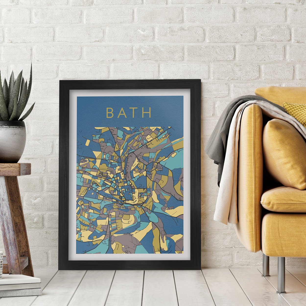 Bath Street Map colour poster