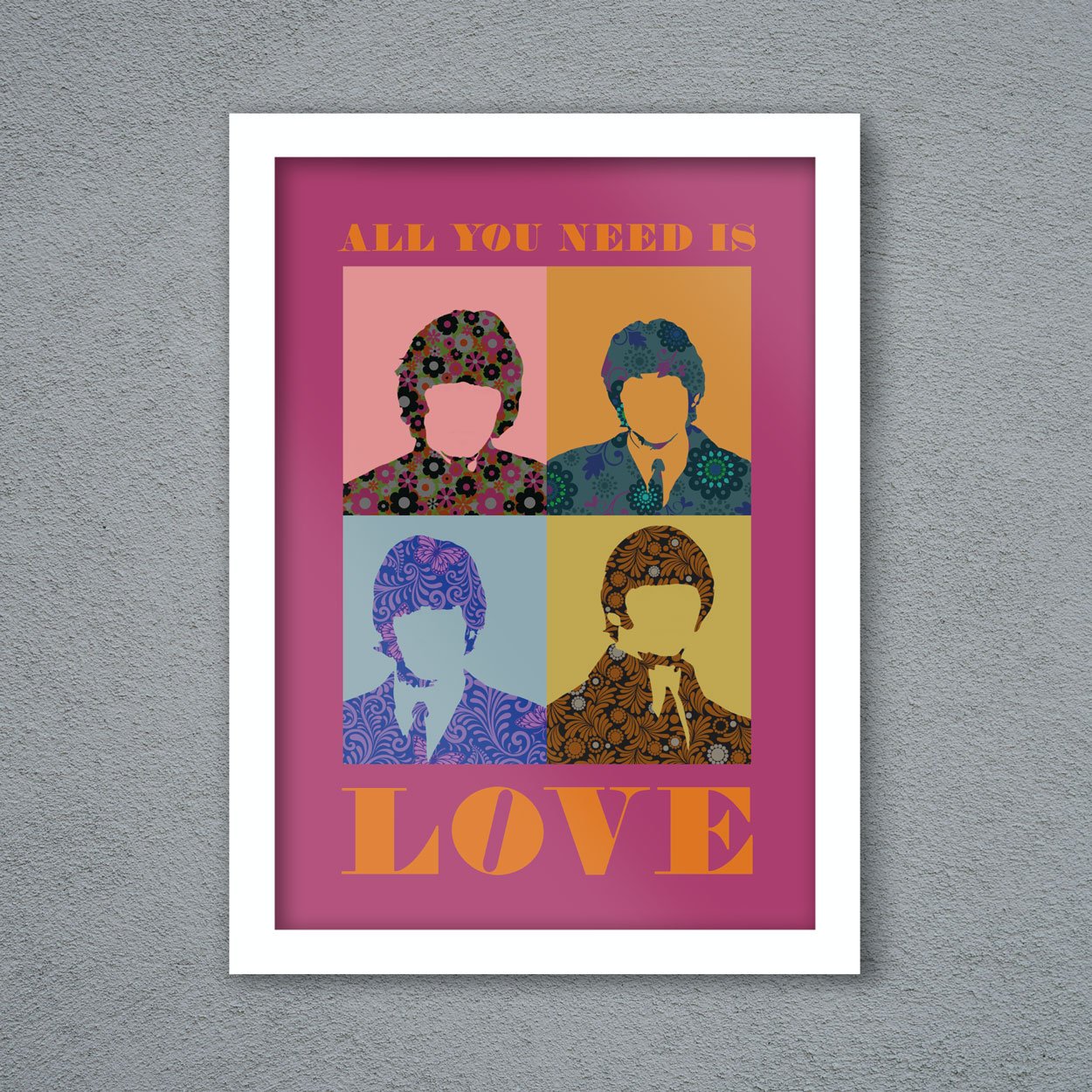 Beatles All You Need is Love in Pink Posters The Northern Line 