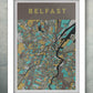 Belfast street map style poster print