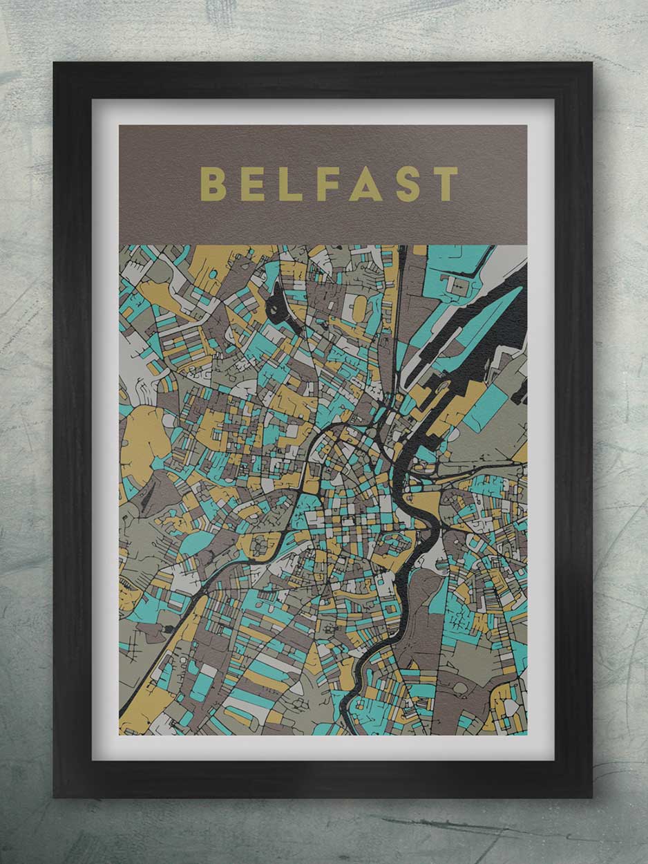 Belfast street map poster