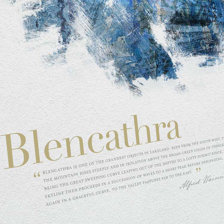 Blencathra lake District poster print. Wainwrights.