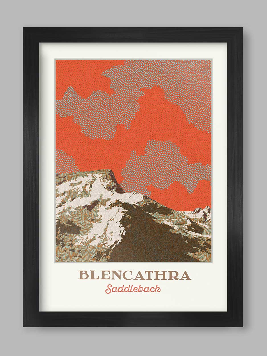 Blencathra Saddleback Lake District Poster Print incorporating Sharp Edge