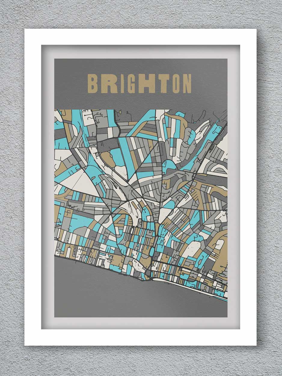 Brighton Street Map Art - Poster print