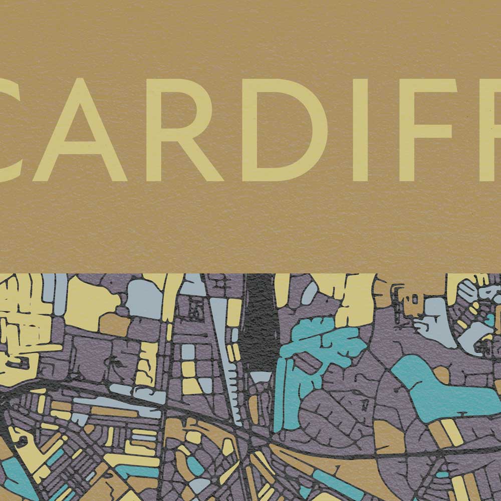 map of cardiff poster