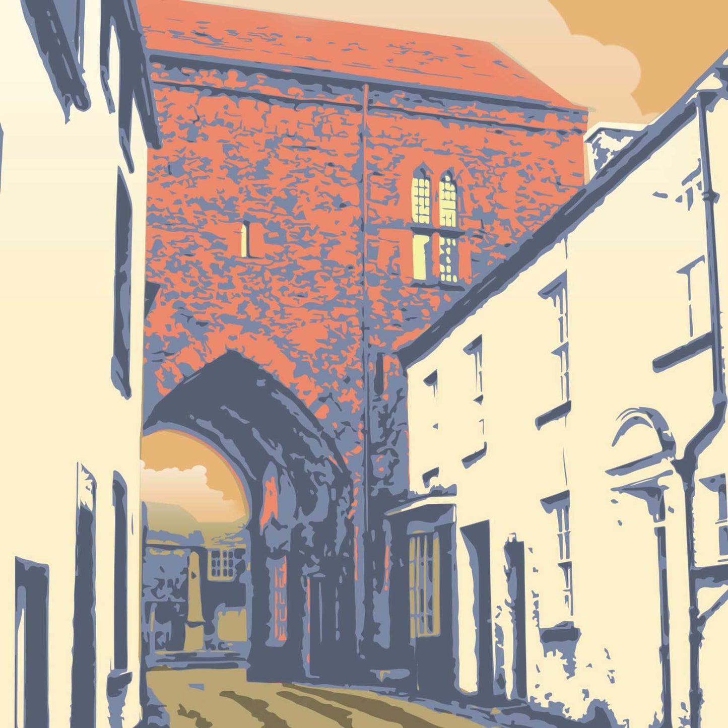cartmel archway retro style poster print