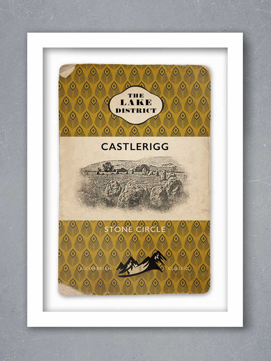 castlerigg stone circle book jacket style poster vintage style retro style