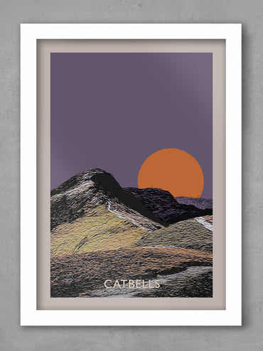 Catbells Sunset - Lake District Poster Print