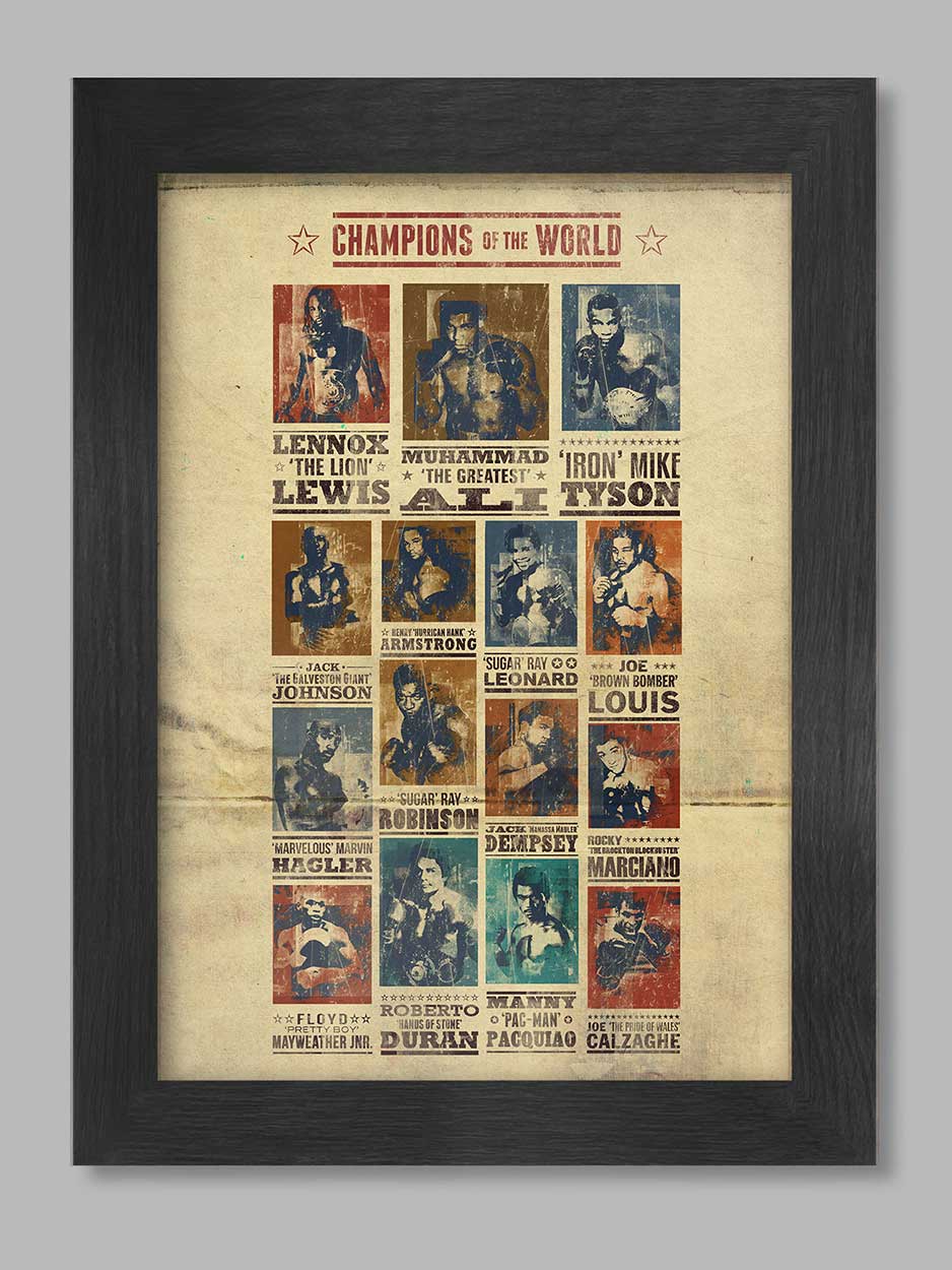 champions of the world boxing poster
