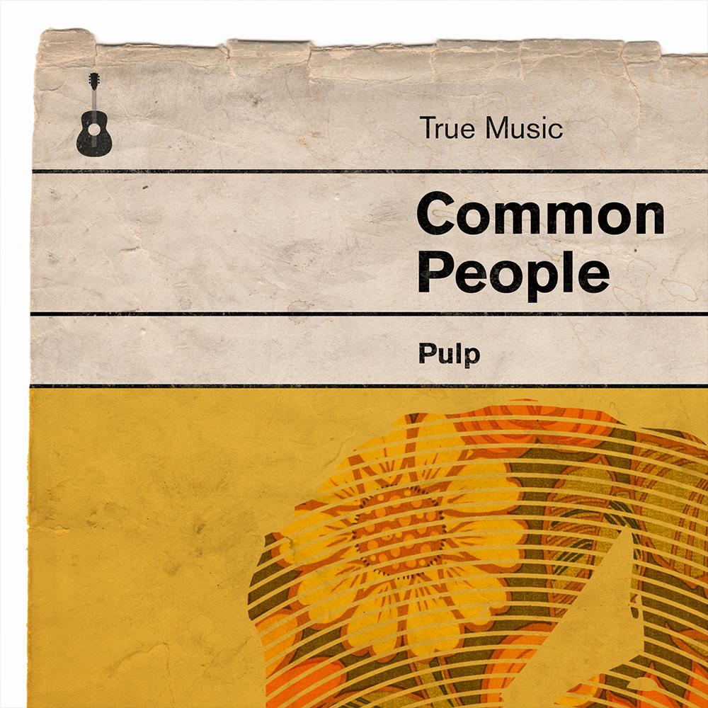 Common People - Pulp Book Jacket Print. Inspired by the old retro Penguin book covers 
