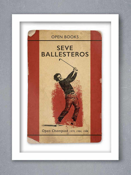 seve ballesteros retro style golf poster print