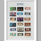 David Bowie Long Players - Cassette Music Poster Print. Cassette collection of Bowie's albums