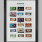 David Bowie Long Players - Cassette Music Poster Print. Cassette collection of Bowie's albums