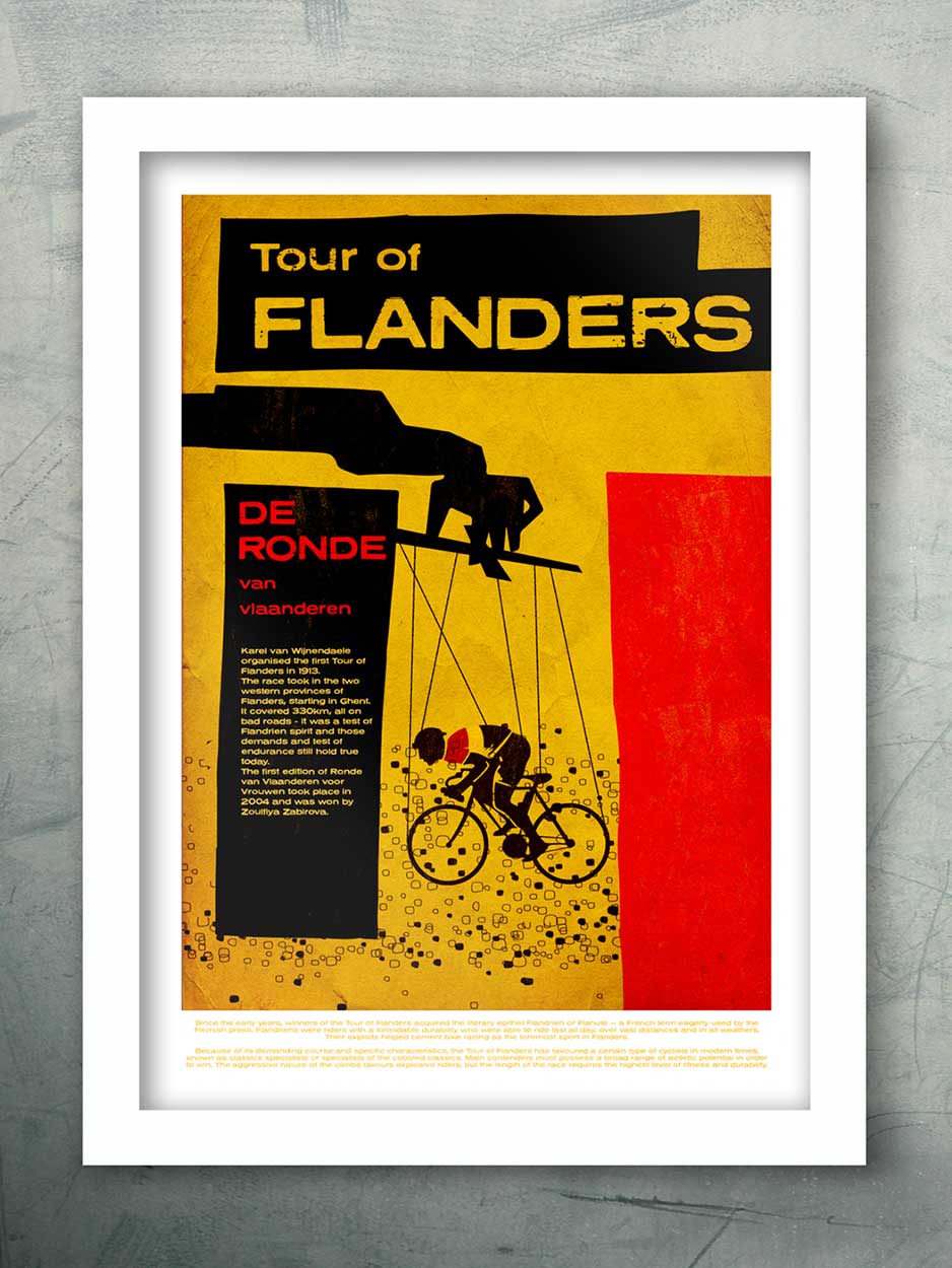 de ronde tour of flanders cycling poster print