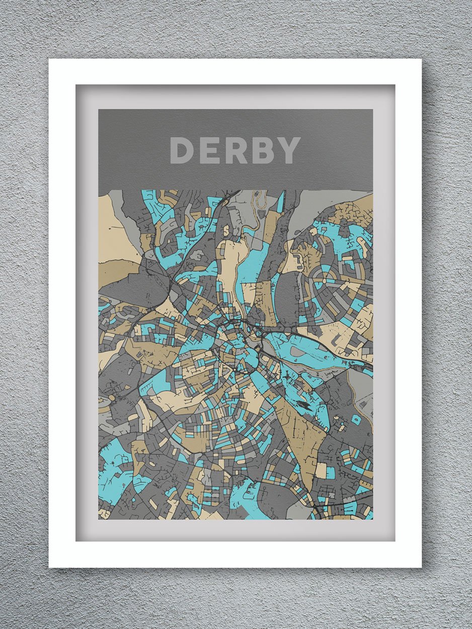 Derby Street Art - Poster print map