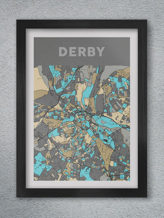 Derby street map poster