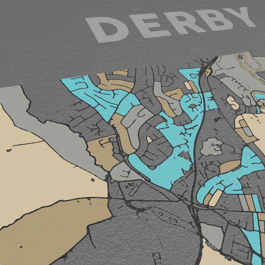 street map style poster of derby