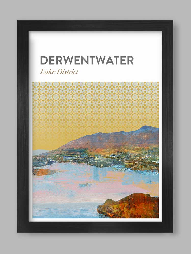Derwentwater lake district abstract - Poster Print