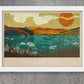 easedale tarn, retro vintage style poster from the lake district