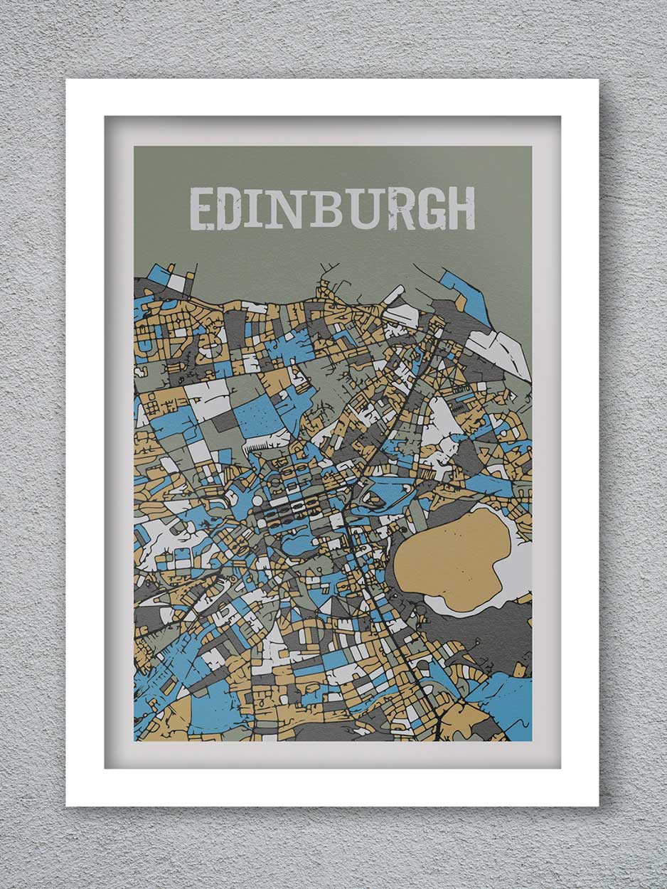edinburgh street map print
