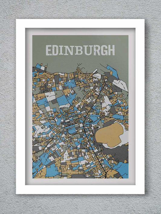 edinburgh street map print