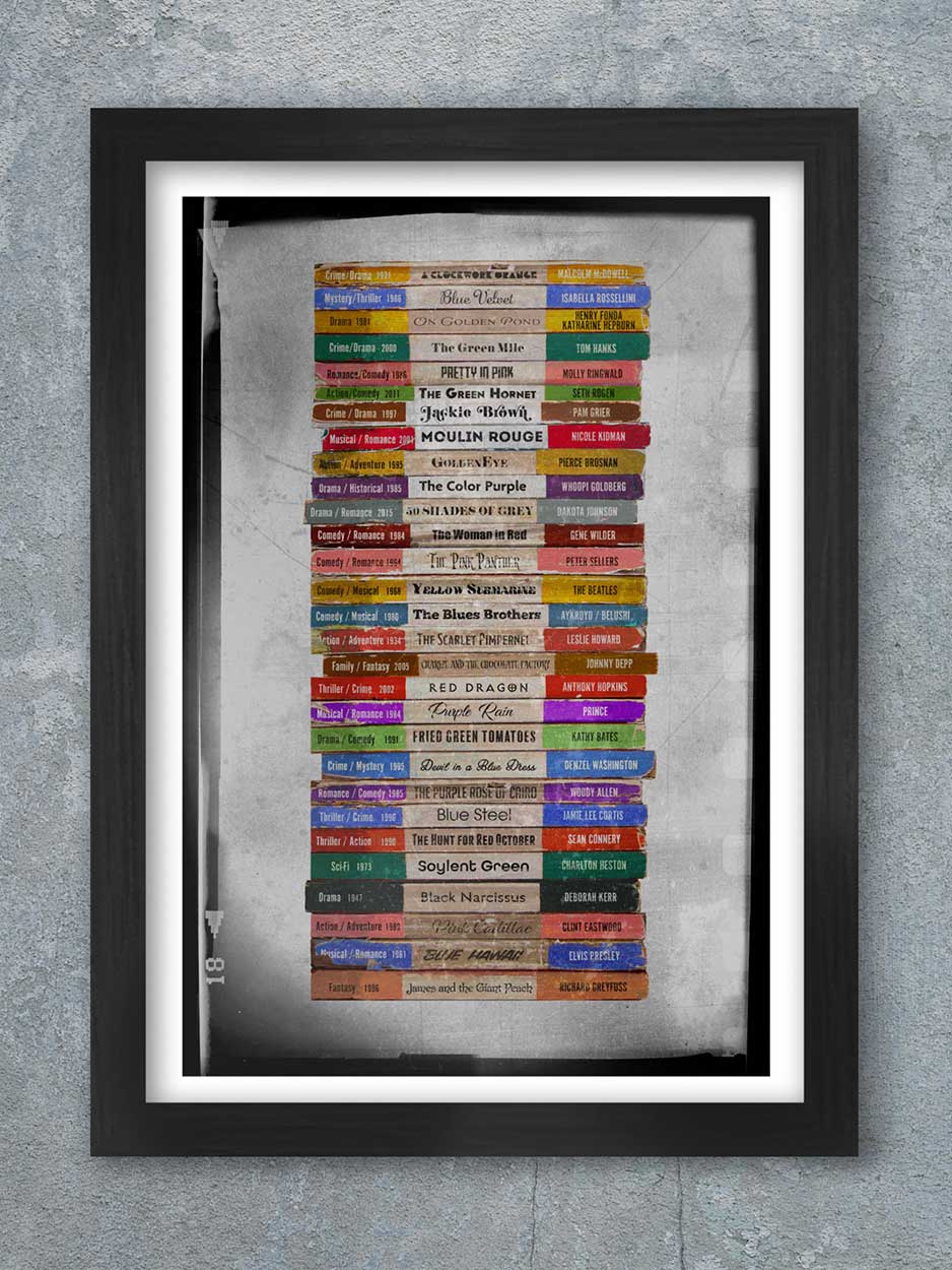 Colour themed Film title book poster