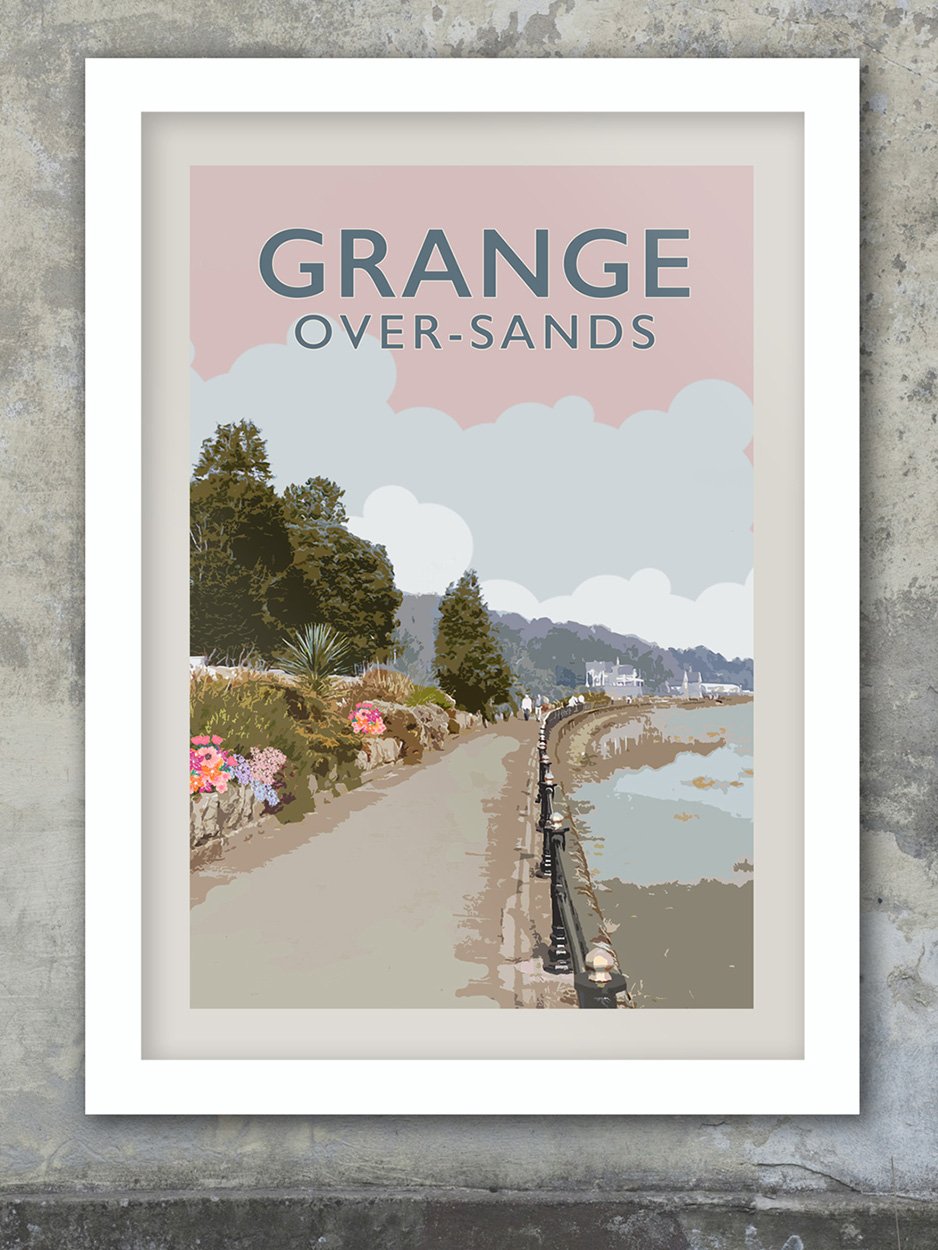 Grange-over-sands - Retro styled print