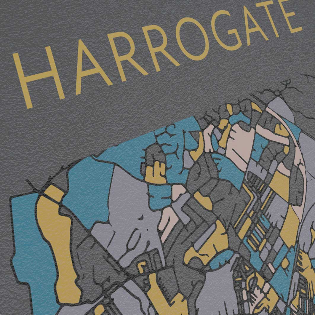 Harrogate yorkshire street map poster