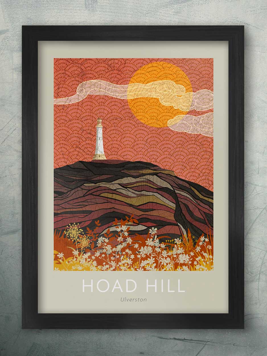 Hoad Hill, John Barrow monument poster print Ulverston Cumbria