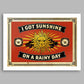 I Got Sunshine Music Poster Print. Posters The Northern Line 