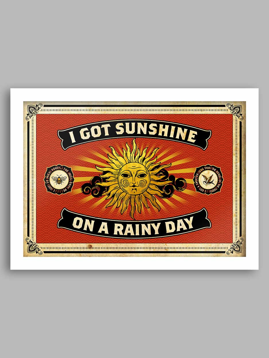 I Got Sunshine Music Poster Print. Posters The Northern Line 