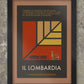  Lombardia Cycling Poster print - The Monuments. The great Autumnal classic. Lombardia remains one of the great challenges for the climbers. The poster design reflects a leaf taken from the race's nickname 'The race of the falling leaves'. Also featured is a quote from Lombardia winner Dan Martin. One of a series of 5 which includes Milano-Sanremo, Tour of Flanders, Paris-Roubaix and Liege-Bastogne-Liege.