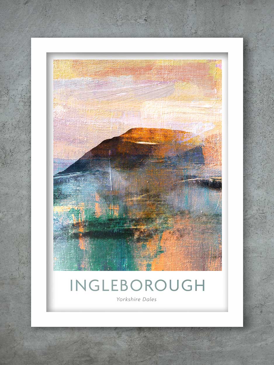 Ingleborough 3 Peaks Abstract Poster Print