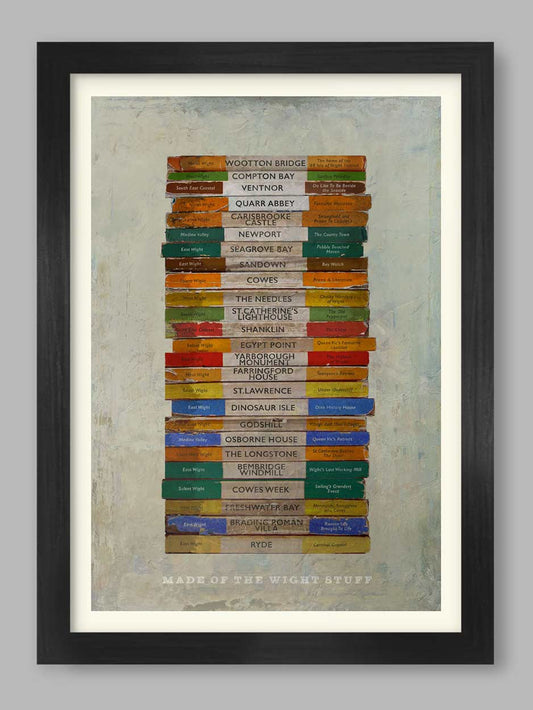 ISLE OF WIGHT BOOK END POSTER FEATURING FAMOUS LANDMARKS