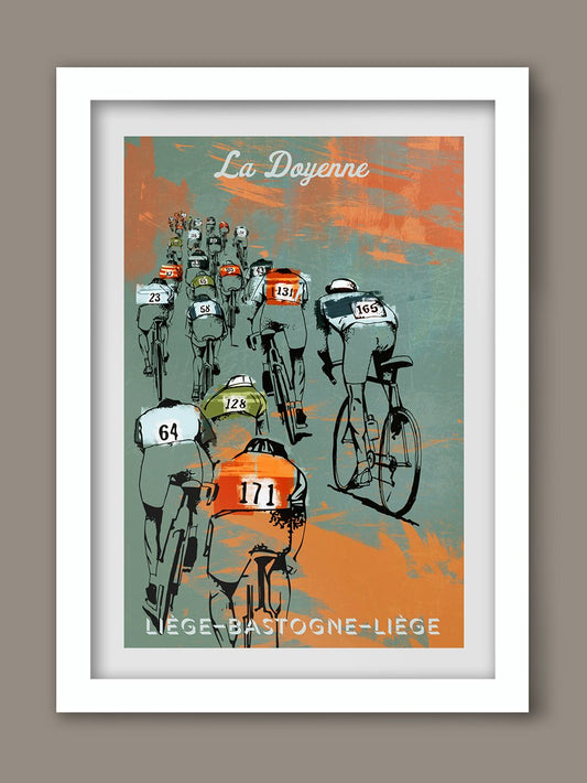 La Doyenne Cycling Poster print Liege Bastogne Liege