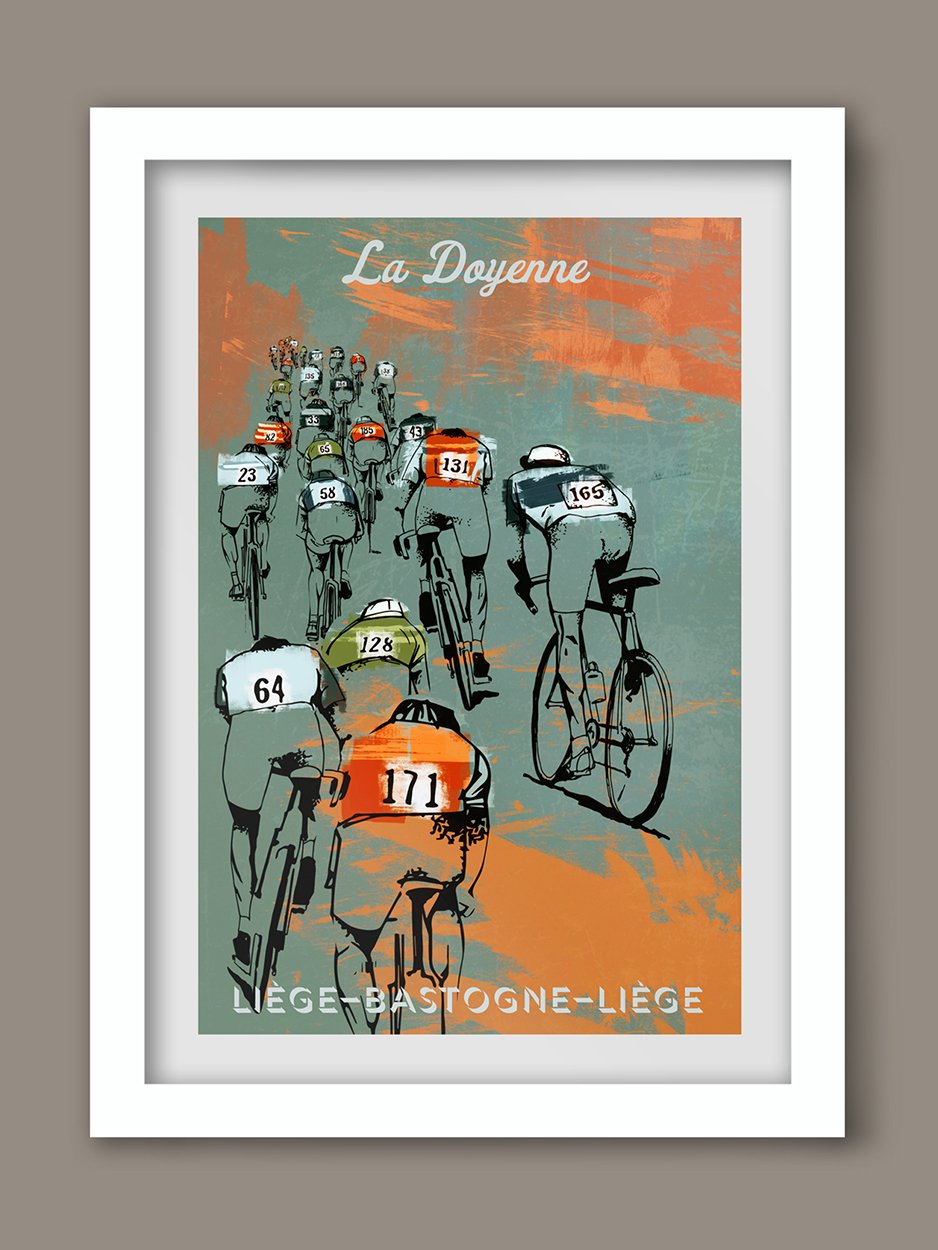 La Doyenne Cycling Poster print Liege Bastogne Liege