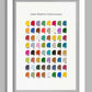 Lake District Colourways Swatch, 64 colour related references to the Lake District