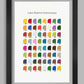 Lake District Colourways Swatch, 64 colour related references to the Lake District