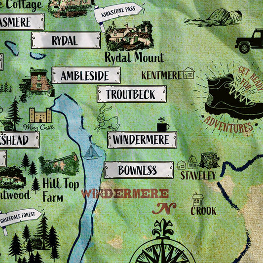 Lake District illustrated Map for St.Mary's Hospice