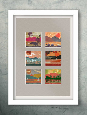 Lake District lakes poster