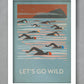 wild swimming retro poster