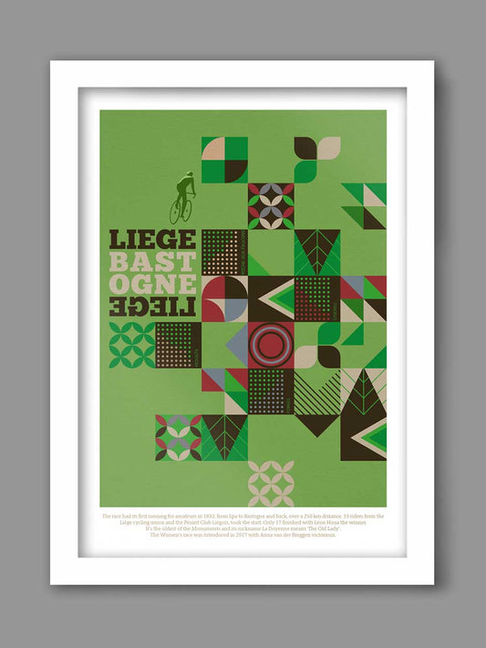 Liège–Bastogne–Liège Modernist Cycling Poster Print Posters TNL 