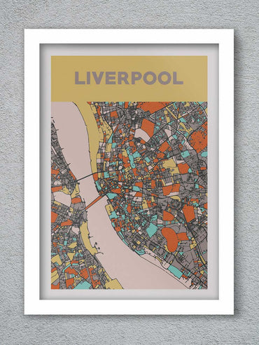 Liverpool street map style poster