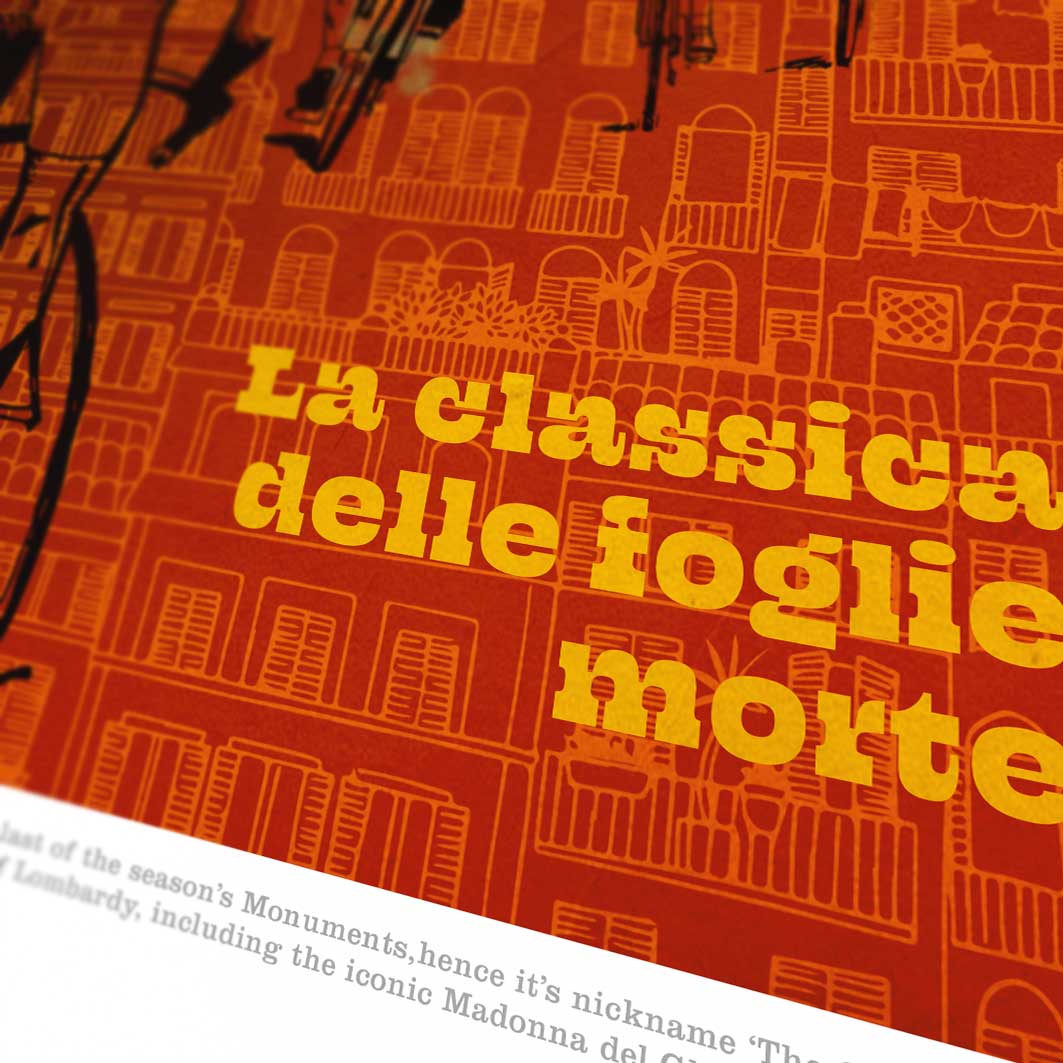 Il Lombardia Italian cycling poster print retro style