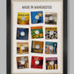 Made in Manchester music poster featuring The Smiths, new order, stone roses and many more. 
