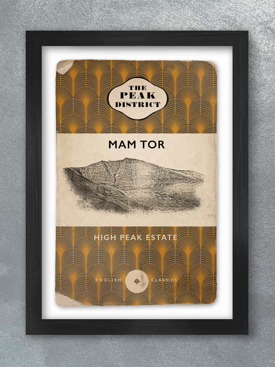 Mam Tor Vintage -  Peak District Book Cover Poster Print
