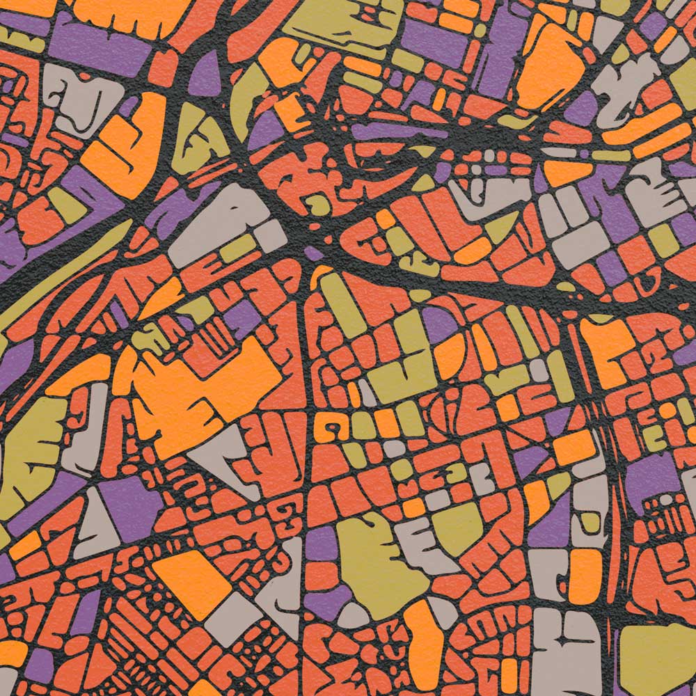 Colourful manchester map poster