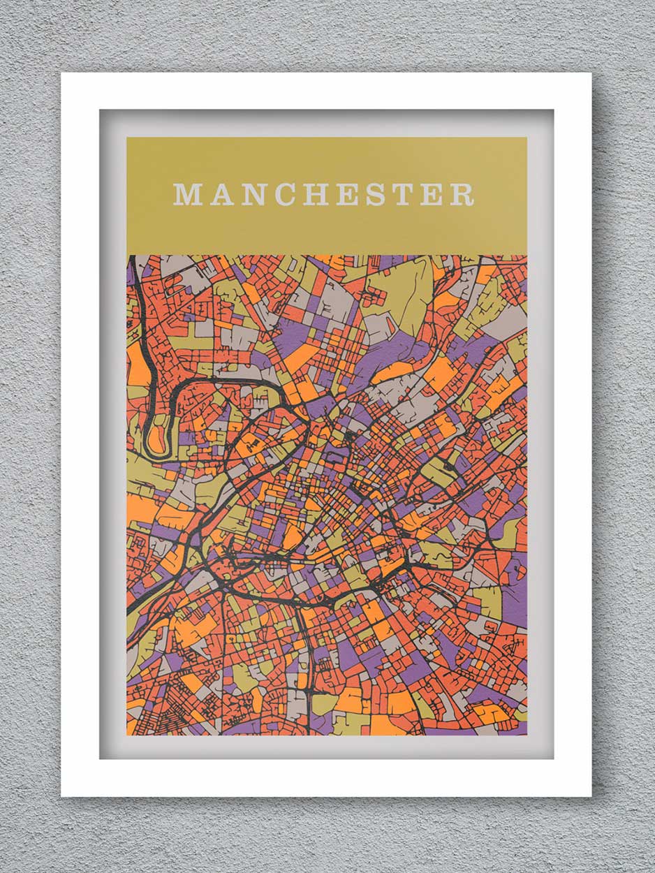 Manchester map style poster